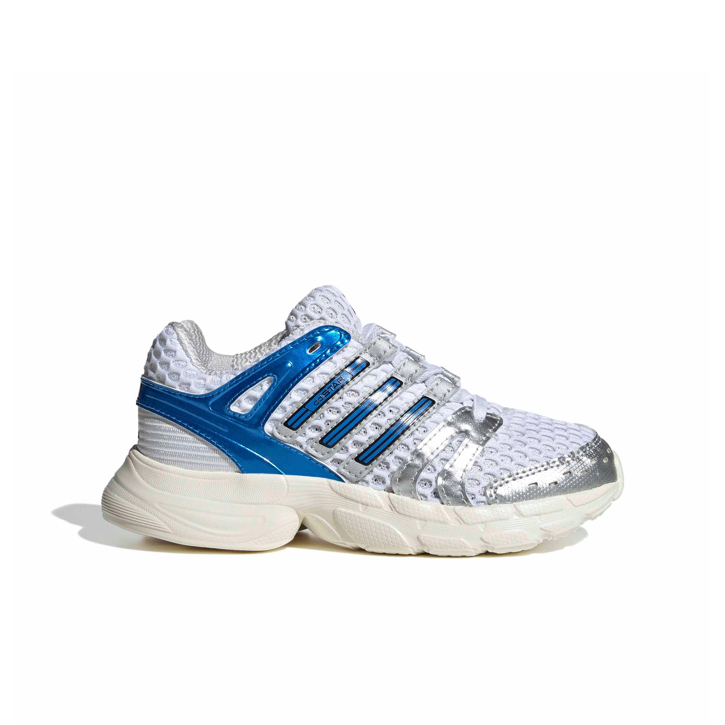 adidas Originals Adistar Control 5 EL "Ftwr White/Lucid Ray Blue/Dash Grey" Preschool Boys' Shoe - WHITE/BLUE/GREY